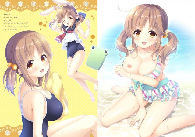 愛梨ちゃんにいろんなコスプレ衣装を着せてきれいな巨乳おっぱいを堪能できるフルカラーイラスト集！ローソンコラボのメイド衣装や、バニーガール、ビキニやスク水などを着た愛梨ちゃんの巨乳ボディでヌケ！