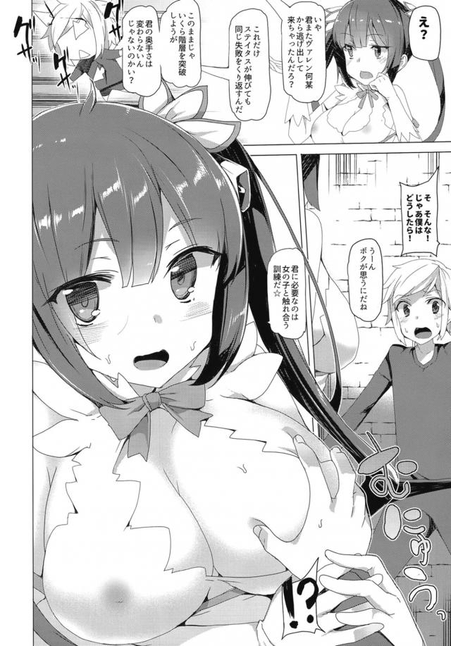 ヘスティアにダメ出しされたベルくんが、君に必要なのは女の子と触れ合う経験だと言われていきなりヘスティアの生おっぱいを触らされるｗ困ったときは助け合うのが当たり前と理由をつけてベルくんの童貞を奪うヘスティアｗ