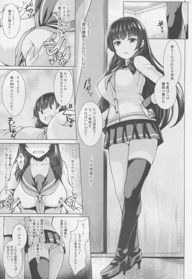 廃倉庫に集められた艦娘たちが一人ずつ中に入らされ、撮影されながら前の提督との肉体関係について聞かれながら現提督に一人ずつパイズリさせられるｗ