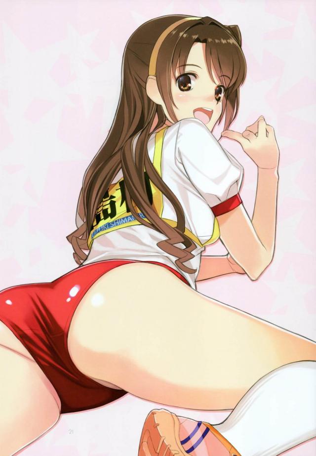 プロデューサーの大好きなブルマを履いて、おっぱいとマンコを見せつけプロデューサーにエッチなレッスンをおねだりする卯月！おっぱい丸出しでご奉仕フェラをした卯月が、ブルマをずらして濡れ濡れマンコを差しだし激しくいちゃラブエッチする♡