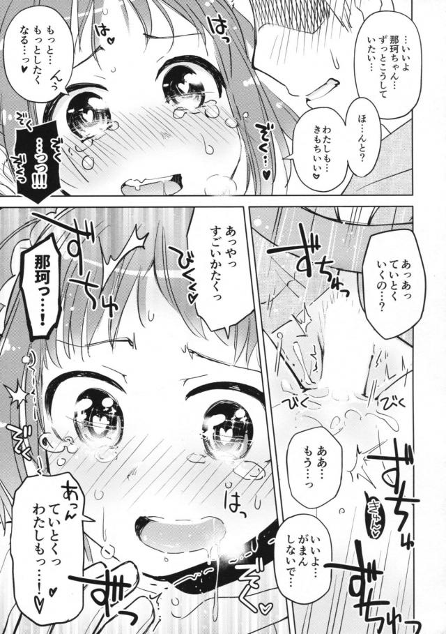 提督の机からAVを没収してみんなで鑑賞会をした那珂ちゃんが、提督に何してたのと言われセックスと言ってしまい、ショックを受けた提督に押し倒されてベロチューされた那珂ちゃんが、さっきのAVでみた手コキをしようとしたら提督に手マンされ処女を奪われる！