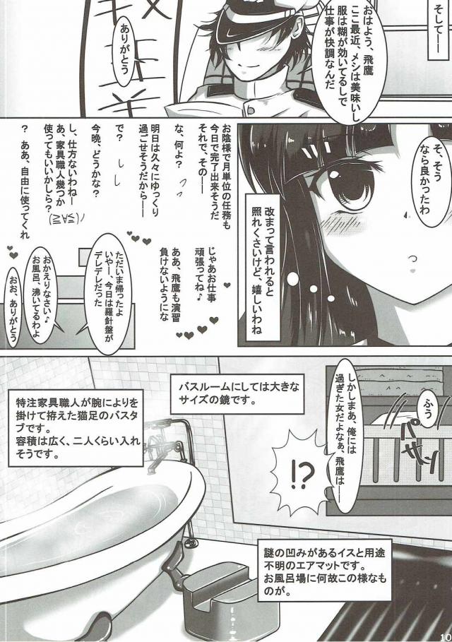 新婚の飛鷹が、だんだん提督のエッチの回数が少なくなっていくのに不安を感じていて、お風呂にマットやスケベイスを用意してご奉仕を始める！さらにマットプレイでローションまみれになりいつもより激しく中出しセックスしてもらった♪