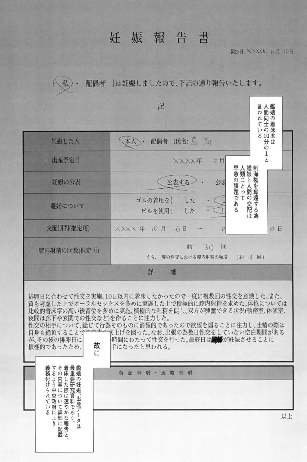 私がこわれた日 ～鳥海が提督と妊娠するまで隠れてこっそり浮気交尾しまくる話～