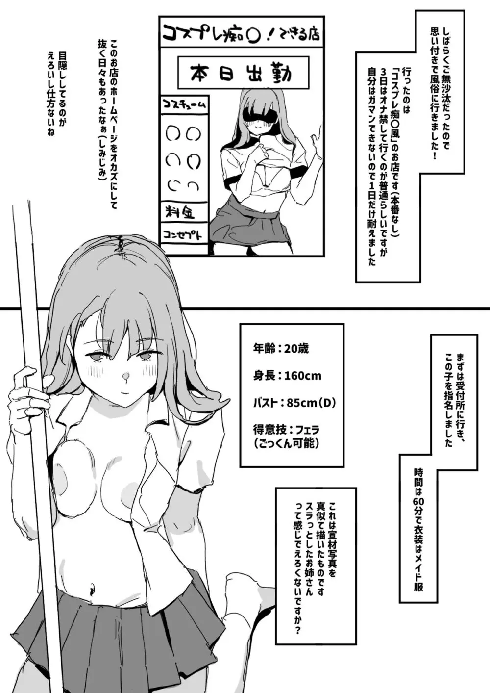 風俗レポ漫画 1 コスプレ痴●店編